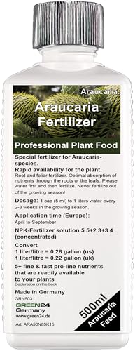 GREEN24 Engrais Araucaria HIGH-TECH, engrais végétal pour Araucaria Sapin des Andes Araucaria sapin décoratif 500ml
