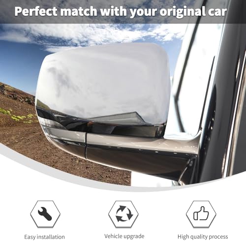 Linskip Driver and Passenger Side Mirror Covers Compatible with 2021-2024 Jeep Grand Cherokee L & 2022-2024 Grand Cherokee, Door Mirror Bezel Caps for Jeep Grand Cherokee(Chrome) by Linskip - Used condition - Image 6