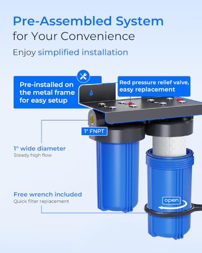 Image of Waterdrop WHF21-PBL 2-Stage Whole House Water Filter System, 5 Micron