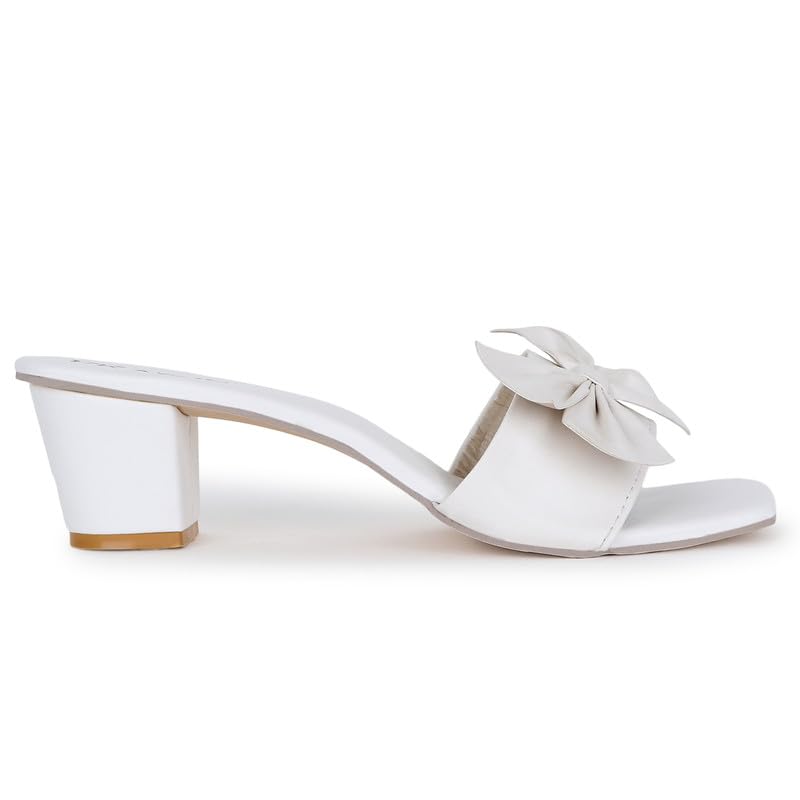 Image of Women's Stylish Block Heel Sandals with Bow Design - FK 516 BLUE HEEL A1 P