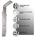 Happybuy 5 in1 Panel Tower System Stainless Steel Multi-Function Rainfall Waterfall Massage Jets Tub Spout Hand Shower for Home Hotel Resort, Unitary, Brushed Silver