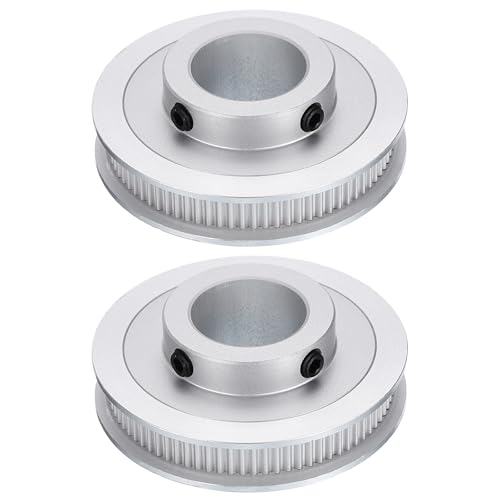 sourcing map 2pcs GT-2 Pulley Synchronous Wheel 80 Teeth 20mm Bore, Fit with 6mm Width Belt, Aluminum Alloy Timing Pulley Wheel for 3D Printer, CNC Machine