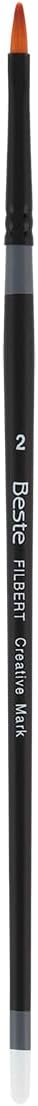 Creative Mark Beste Golden Taklon Filbert #12-2 Pack Artist Brush, Professional Watercolor Brushes, for Acrylic Painting, Short Handle, Sharp Edges, Hand-Tied & Shaped