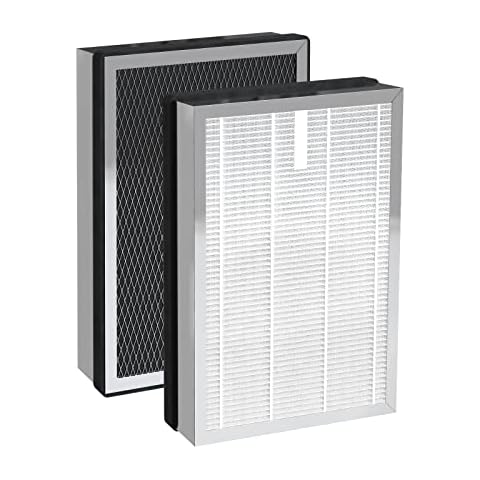 2 Pack MA Series 25 Replacement Filters Compatible with 25 B1/S1/W1 Air Purifier, 3-In-1 True Hepa and Activated Carbon Filter Cover