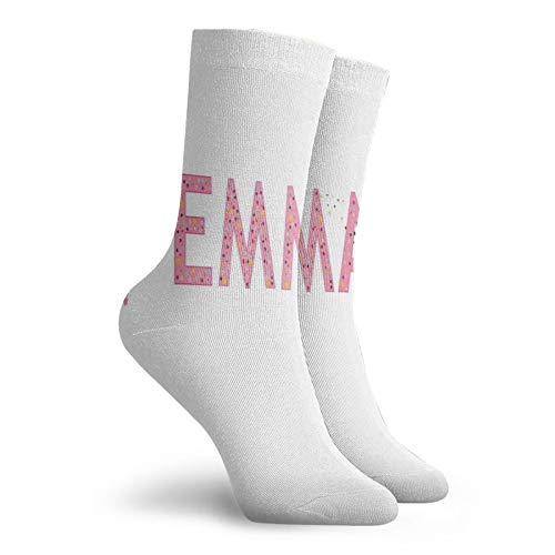 Fashion Compression Socks,Cute Fairy Princesses Holding A Popular Widespread Girl Name With Polka Dots Pattern,Performance Polyester Cushioned Athletic Crew Socks for Running,Athletic, -12 inch2