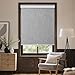 GENIMO 100% Blackout Roller Window Shades, Window Blinds Cordless with Thermal Insulated, UV Protection Fabric, Mini French Door Blinds for Home, Office, Bedroom, Easy to Install, Grey, 10