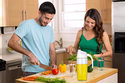 Layyun Auto Flip Olive Oil Dispenser Bottle,600 Ml 20 Oz Leakproof Vinegar Glass Condiment Container With Automatic Cap And Stopper,Non-Drip Spout,Non-Slip Handle For Kitchen Cooking #TOP4