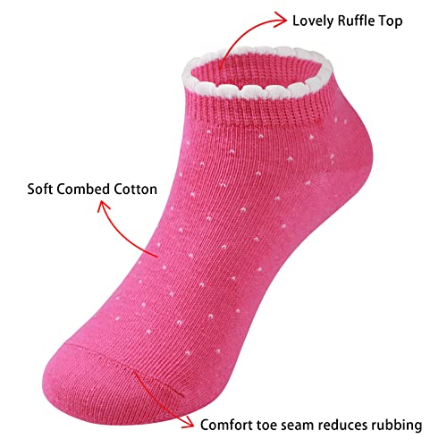 Cotton Day Kids Girls Fashion Low Cut Ankle Shorty Socks Pink Blue Gray 8-10 Years (Size 10 Spotty) #TOP4
