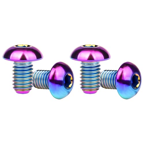 Image of Titanium Bolt M3 8 10 12 15mm Allen Key Head Screws for Bicycle Pack of 4 (Rainbow, M3x8mm)