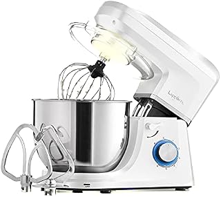 KAPPLICO® Pro Plus 1800W Stand Mixer, 7.0L Stainless Steel Bowl, 6-Speed Food Mixer, Dough Hook, Whisk & Mixing Beater, Non-slip Rubber Feet, - 24m Warranty. (White)