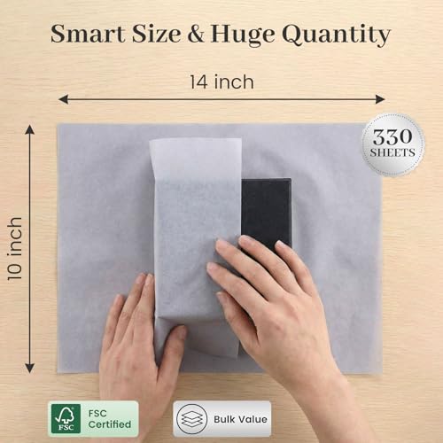 Image of Koogel 330 Sheets Silver Tissue Paper, 14 X 10 inches