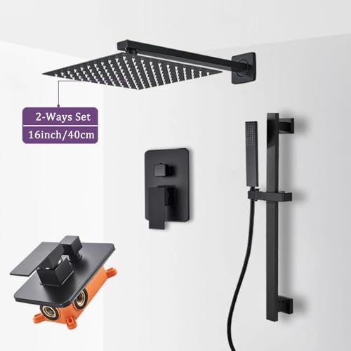Robinet en boîte de commande avec mélangeur de douche mural noir 16 - 4