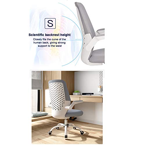 Chaise de bureau pivotante à dossier haut et accoudoirs rabattables - 3