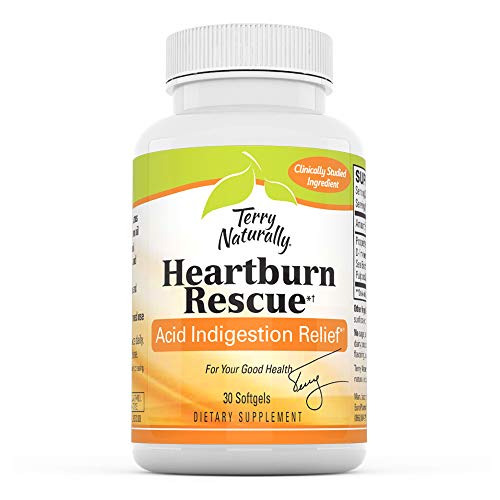 Terry Naturally Advanced Heartburn Rescue - 30 Softgels - Long-Lasting Heartburn Relief, Supports Digestive Function - Soy-Free, Dairy-Free, Gluten-Free - 30 Servings