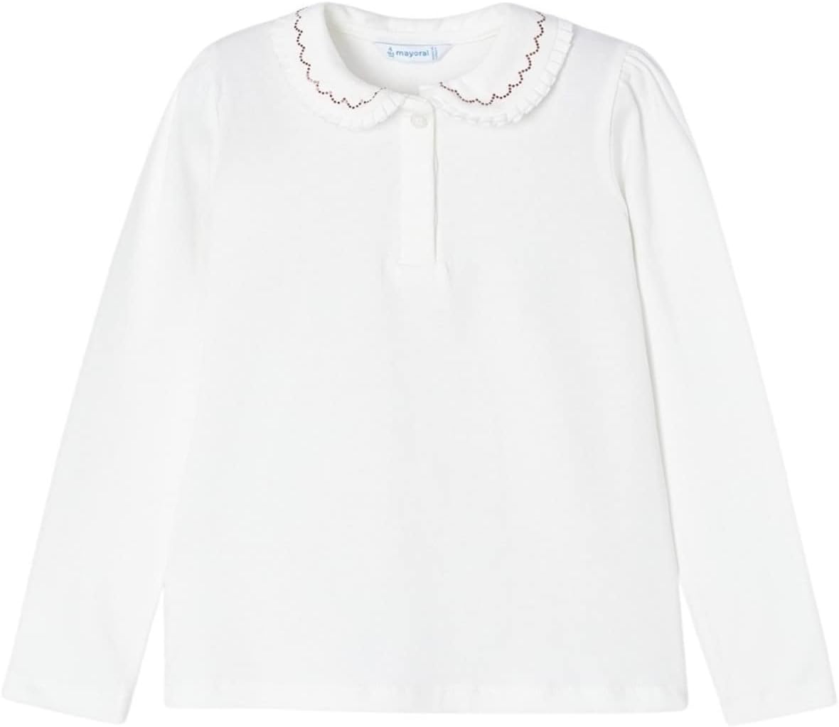 Mayoral L/s Basic Polo for Girls Natur-red