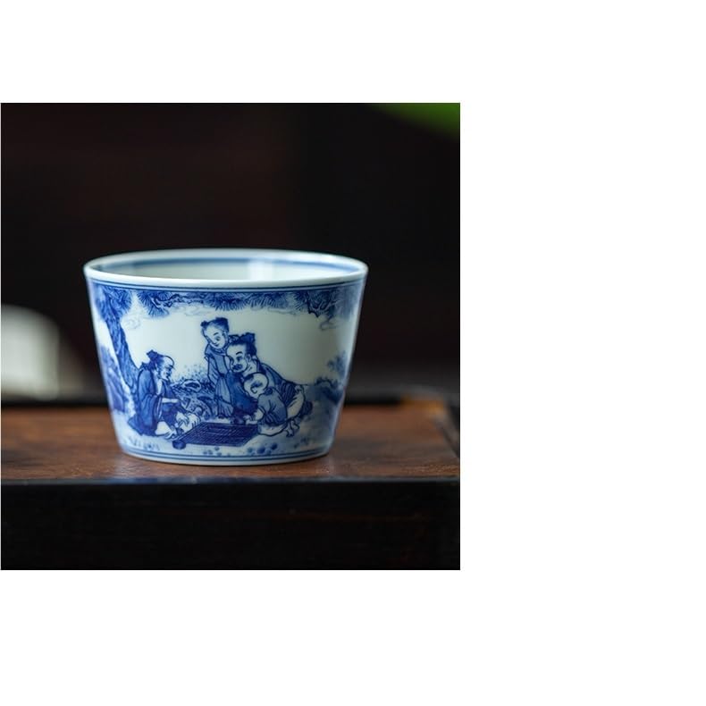 Kung Fu kubek do herbaty ręcznie malowany ceramiczny kubek do herbaty Kung Fu doniczka kubek, niebiesko-biała porcelana małe kubki do herbaty
