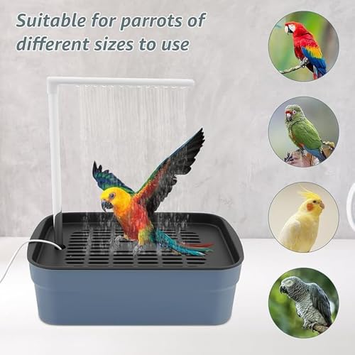 Bañera para jaula de pájaros que soluciona la limpieza del plumaje con ducha USB 6