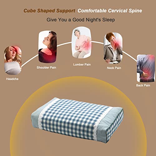 Edomi Pillow For Side Sleepers Bed Firm Pillow With Washable Removable Cover Cooling Pillow For Neck And Shoulder Pain Relief Square Pillow For Sleeping (17X10 Inch, Blue) #TOP2