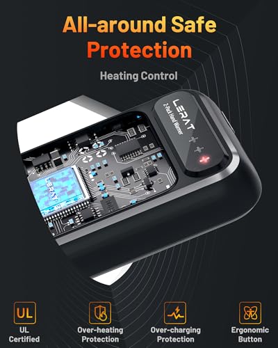 Lerat Hand Warmers Rechargeable 2 Pack, Electric Hand Warmers, Fast Heating, Portable Pocket Heater, 2 in 1 Quick Charge Hand Warmer for Outdoor Indoor, Warmer Gift for Women,Men, Golf, Camping -Black