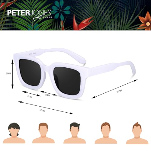 Image of Peter Jones Unisex Large Square UV /UB Protected Sunglasses (3803)
