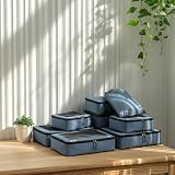 ECOHUB Kostki do pakowania do walizki 7 PCS Organizatory podróży Torby do pakowania Akcesoria podróżne Torby na buty dla podróżnych Torba do przechowywania Torby organizacyjne(Szary)