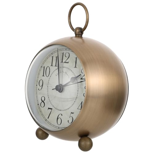 NOLITOY 欧式復古夜光目覚まし時計 クラシックデザイン 家用卓上時計 寝室やキッチンの装飾に 静音機能付き