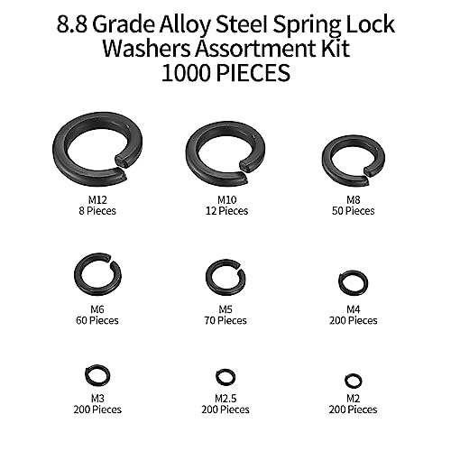 Anelli elastici, 1000 pezzi Rondelle a molla a