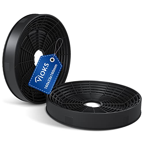 VIOKS Lot de 2 filtres à charbon pour hotte aspirante - Diamètre : 160 mm - Pour filtre à charbon actif Amica 1160826 & KF17146 - Filtre à charbon actif...
