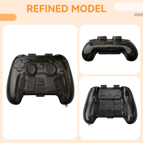 Carcasa rígida crystal clear para Steam Controller 2, funda protectora PC ultra delgada, cubierta anti-rayones y anti-amarillamiento, ajuste preciso para Steam Controller 2, color negro humo miniatura 3
