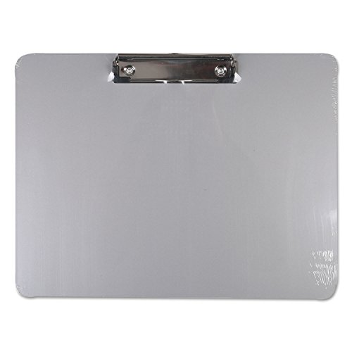 Universal UNV40302 Plastic Brushed Aluminum 1/2 in. Capacity 11 in. x 8-1/2 in. Landscape Clipboard #1