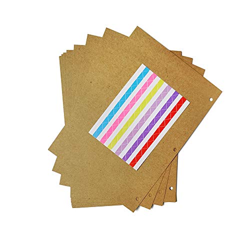 ZEEYUAN Scrapbook Extra Paper Blank Scrapbook Pages 26cm x 18.5cm, Brown Refill Pages for Large DIY Photo Albums 10 Sheets /20 Pages