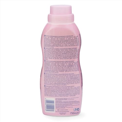 Image of Chicco Baby Fabric Softener with New Odour Elimination Technology, Keeps Clothes Gentle, Fresh & Fragnant, Dermatologically Tested, Delicate FLowers (750ML) (Pack of 4)