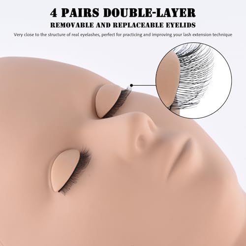 Tête de mannequin de cils pour s'exercer au salon - 2