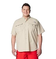 Columbia Mens PFG Bahama II Short Sleeve Fishing Shirt, Fossil, XX-Small