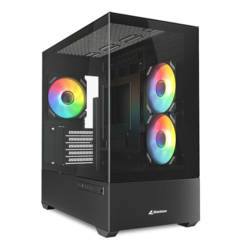 Sharkoon MK6 RGB - Carcasa para PC Micro ATX, Color Negro
