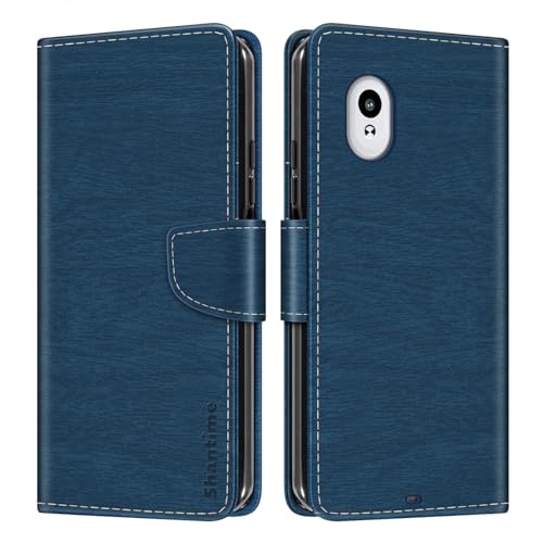 Shantime Funda Cartera de Cuero Compatible con Vasco Translator V4, Tapa de Color con Ranuras, Cierre Magnético Protección Completa(Azul)