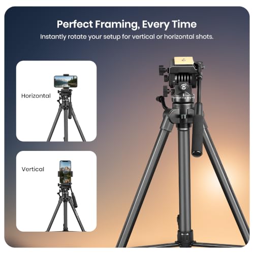 Image of Simpex VCT-691 Professional Camera Tripod Stand, 5kg Load Capacity with 3-Way Pan Head & Bubble Level, Compatible with DSLR, Mirrorless, Mobile, GoPro & Video Cameras(Black)