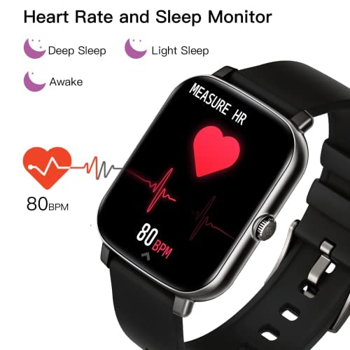 Bctemno Smart Watch(Answer/Make Call), Usb Charging Waterproof Smartwatches Fitness Watch With Heart Rate Sleep Monitor Blood Oxygen For Android Phones And Ios Phones Women Men #TOP5