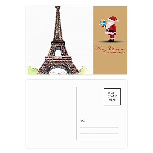 Lot de 20 cartes postales Père Noël Tour Eiffel France