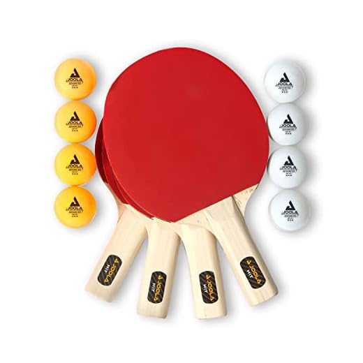 JOOLA Conjunto de tênis de mesa multifuncional para uso interno (pacote inclui 4 raquetes/palmatas, 8 bolas, estojo de transporte), multicolorido, tamanho único (59152)