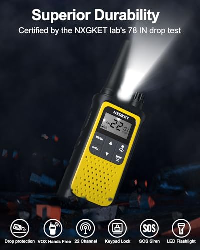 Walkie-Talkies-for-Adults-Long-Rang-NOAA-Weather-Alerts-Rechargeable-Walkie-Talkies-2-Way-Radio-22-FRS-Channel-with-1800mAh-Li-ion-Battery-Charger-USB-C-Cable-Outdoor-Cruises-Camping-4-Pack