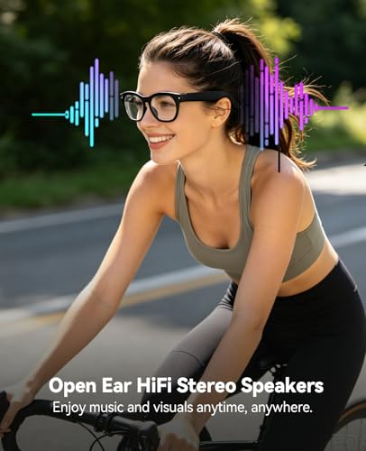 Image of Smart Camera Glasses - 8MP HD Camera and Bluetooth Audio, 1080P Video& Photo, Record, Translation, AI Assistant, Object Recognition, Music&Call, 1*Sunglasses Lenses