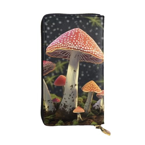 Grand portefeuille en cuir motif champignon rouge, le cadeau idéal