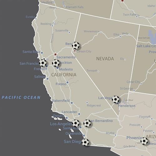 Image of Soccer Ball Push Pins, for Cork Board, Maps, or Lapel Pin Use, Designed in The USA, Soccer Ball Pins, Set of 10