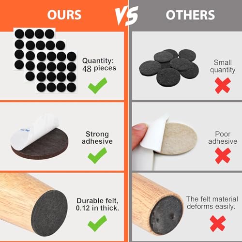 Image of Ahamo 48 PCS Silicone Chair Leg Floor Protectors - Anti-Slip Furniture Leg Caps (25mm x 4mm) | Noise-Reducing Buffer for Furniture Legs | Table /Chair Rubber Leg Caps (Black)