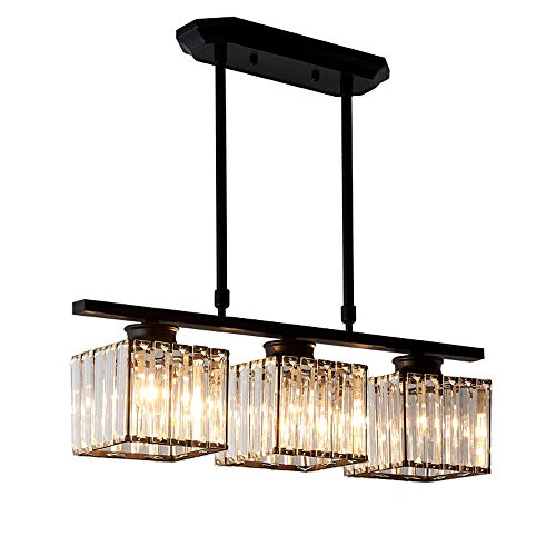 Lustre bar et comptoir cuisine : lampe suspendue LED nordique 3 têtes en verre