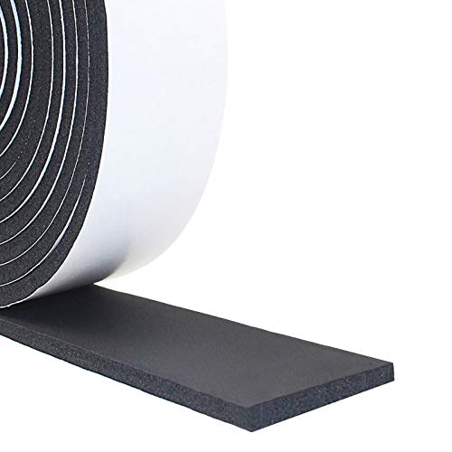 Foam Insulation Tape, Weather Stripping Door Seal Strip for Doors and Windows,Sliding Door,Sound Proof Soundproofing Door Seal,Weatherstrip,Air Conditioning Seal Strip (2In x 1 4In x 13Ft)