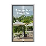 fowong Magnet Fliegengitter Tür, 130-160cm Breite Verstärkt Magnetischer Fliegenvorhang Insektenschutz für Balkontür Wohnzimmer Terrassentür Moskitonetz mit Magnetverschluss Klebemontage