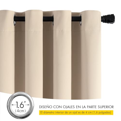 Miniatura 6 de Miulee Cortinas Salon Opacas 2 Piezas Modernas 140x245 Cm, Beige Cortina Dormitorio Sala Anti Luz, Habitacion Cortina Opaca Ventana Con Ojales, Fuerte Y Suave Cortinas Opacas Termica Aislante Frio