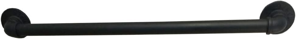 Handrail - Complete Kit. Industrial Wrought Iron Loft Pipe Stair Railing, Rustic Black, Wall Support, Indoor/Outdoor, Balcony, Balustrad